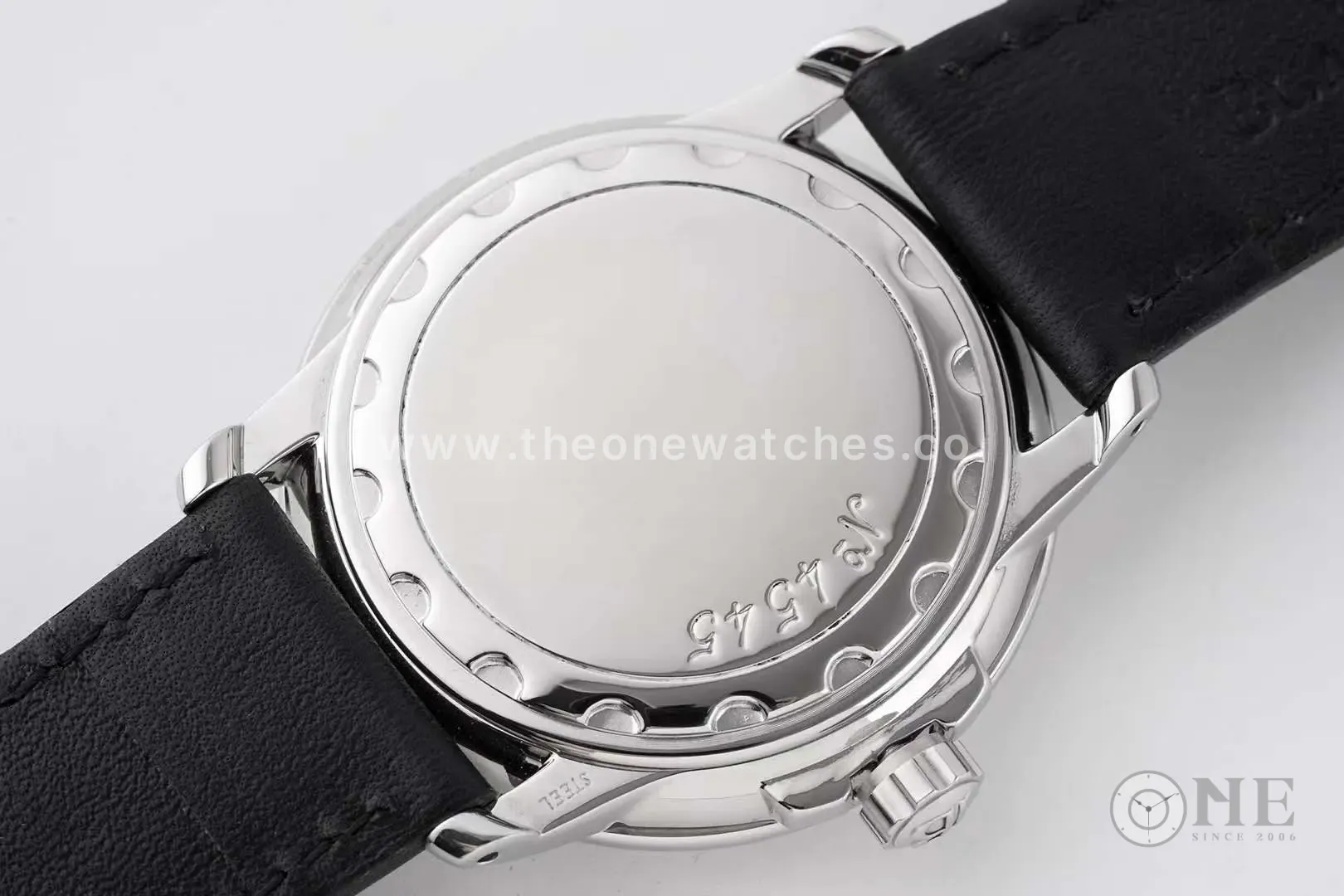 Hundred Hours Black Dial in Steel on Black Leather Strap - Image 5