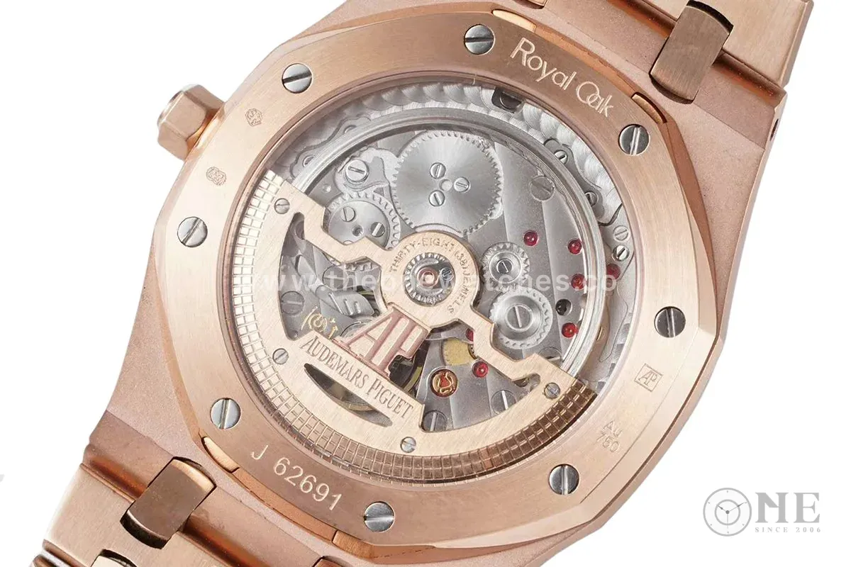 Royal Oak 15202 39mm cadran bleu en or rose – Image 5