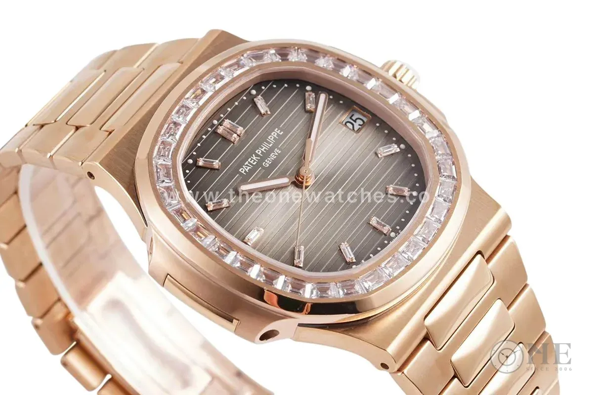 Nautilus Jumbo 5711/1R-001 cadran marron lunette diamants – Image 5