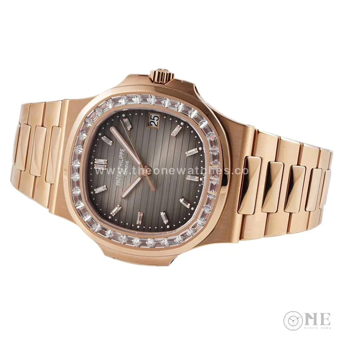 Nautilus Jumbo 5711/1R-001 cadran marron lunette diamants – Image 4