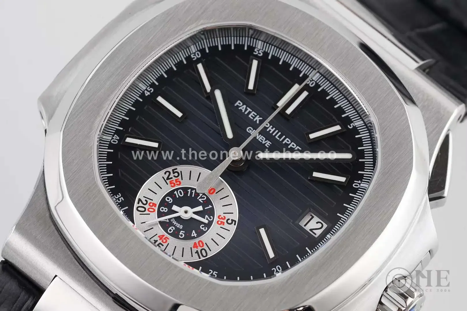 Nautilus 5980/1A-001 Blue Dial in Steel on Leather Strap - Image 3