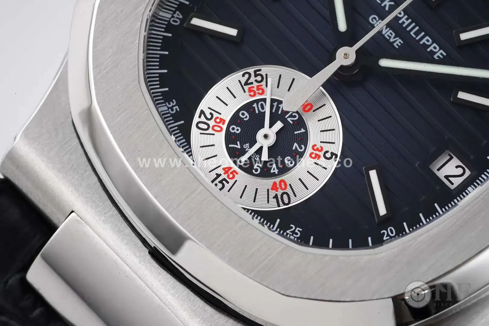Nautilus 5980/1A-001 Blue Dial in Steel on Leather Strap - Image 4