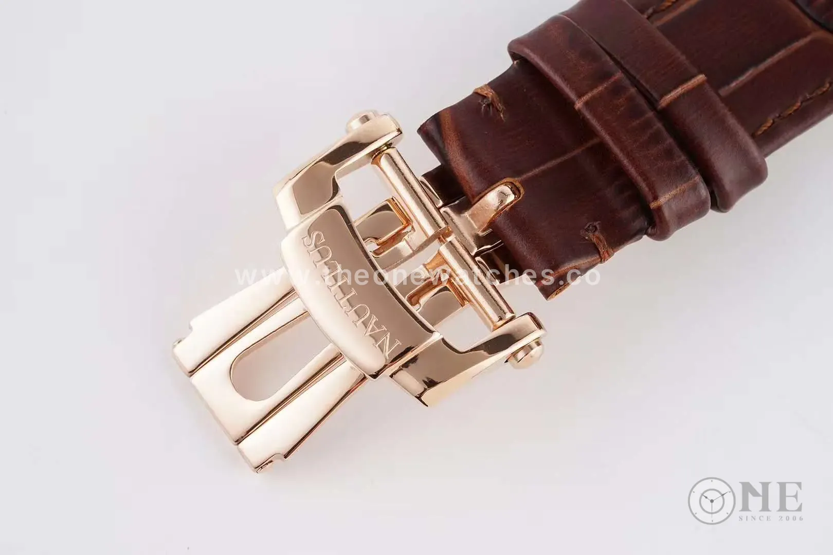 Nautilus Chronograph 5980/R-001 in Rose Gold on Brown Leather Strap - Image 9