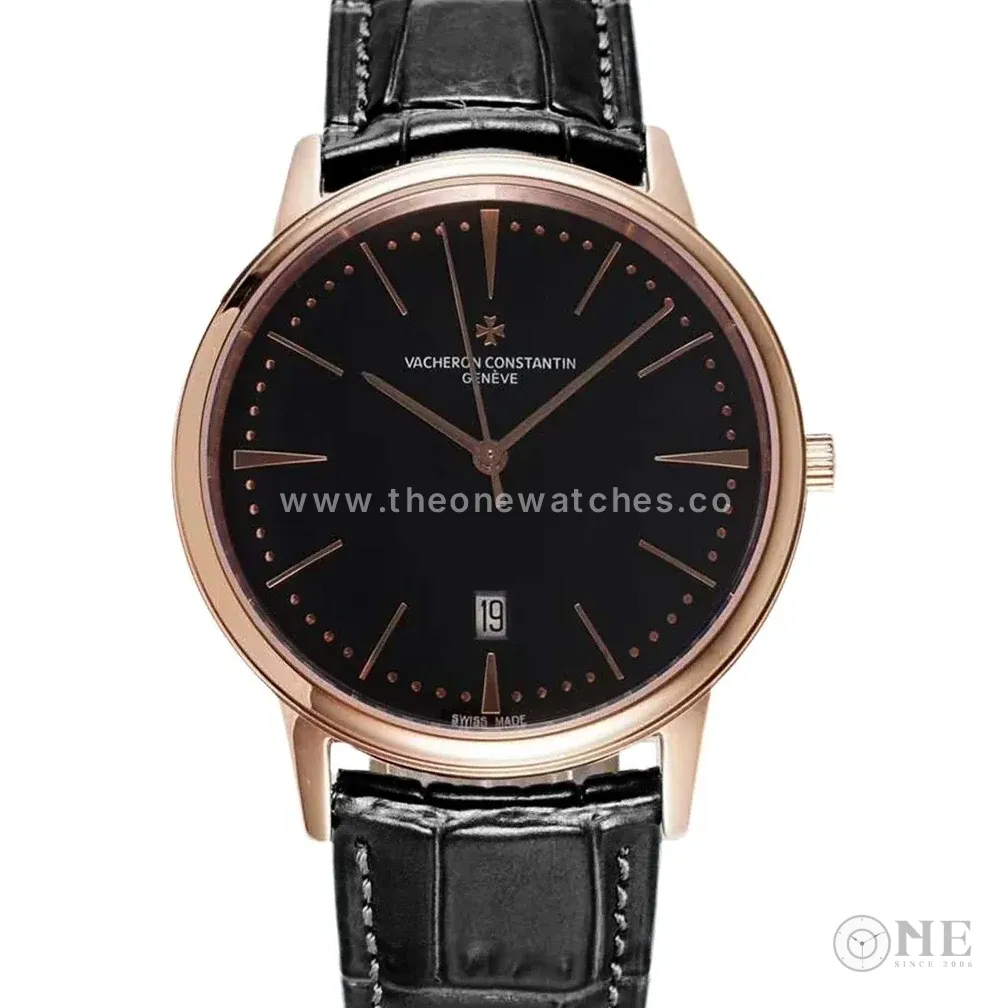 Patrimony Black Dial in Pink Gold Ref: 85180