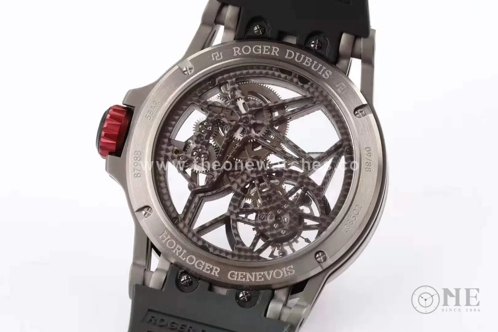 Excalibur Spider Skeleton Flying Tourbillon mit schwarzem Kautschukarmband – Bild 3