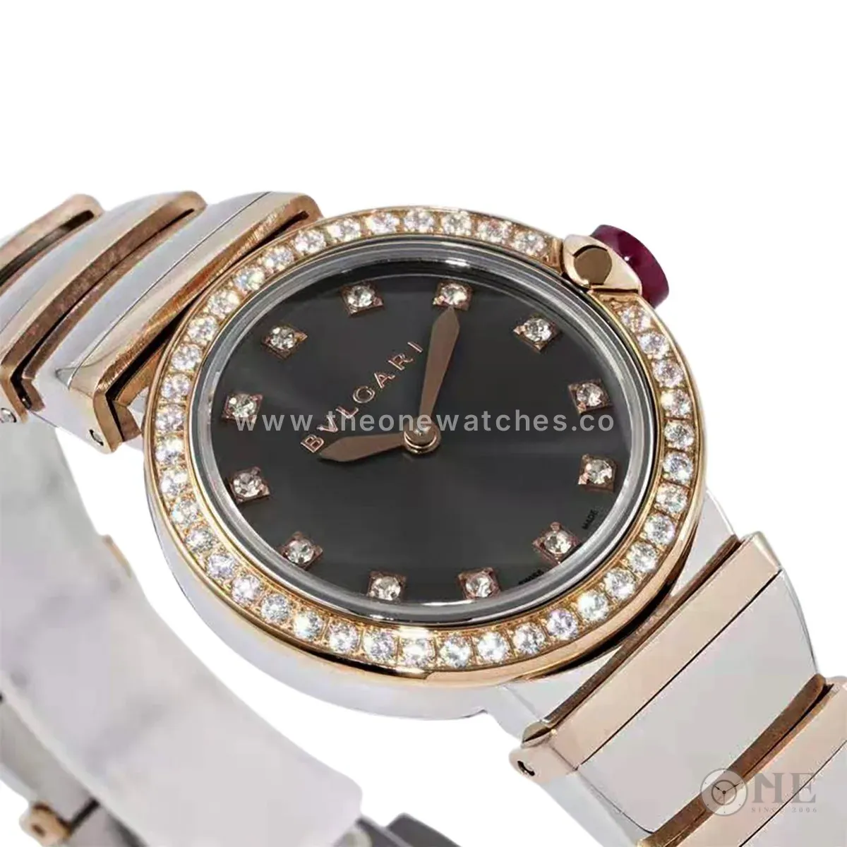 Lvcea Grey Dial in Rose Gold/Steel with Diamond Bezel - Image 2