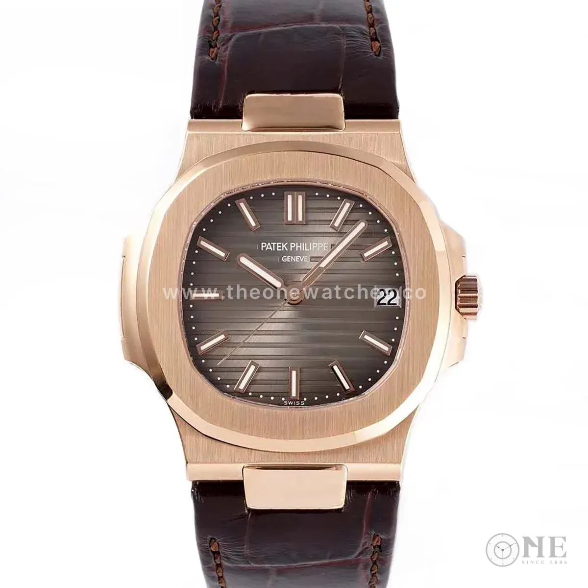 Nautilus Jumbo 5711 Brown Dial in Rose Gold with Brown Leather Strap