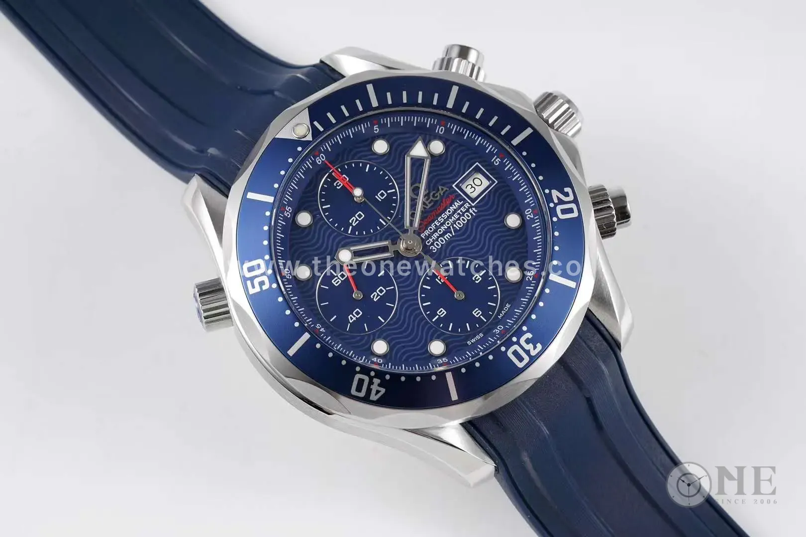 Seamaster Diver 300m Chronograph Blue Dial on Rubber Strap - Image 3