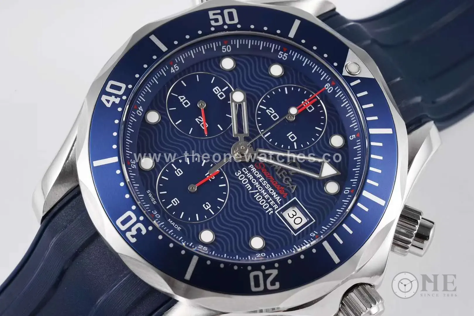Seamaster Diver 300m Chronograph Blue Dial on Rubber Strap - Image 2