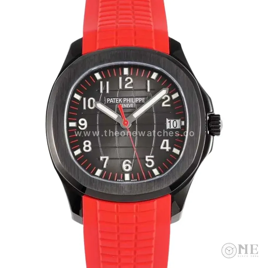 Aquanaut 5167A ‘Black Venom Limited Edition’ Black Dial on Red Rubber Strap