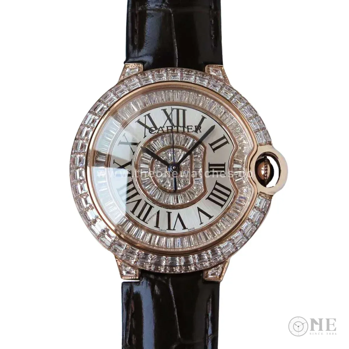 Ballon Bleu de Cartier 42mm White Dial with Diamonds in Rose Gold