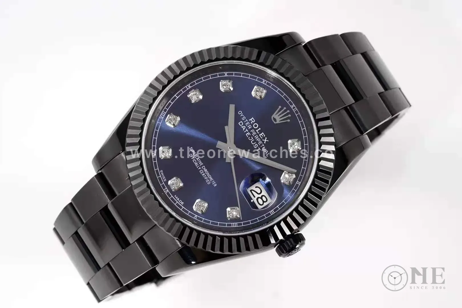 Datejust 41 blaues Zifferblatt mit Diamantindizes in schwarzem PVD – Bild 2