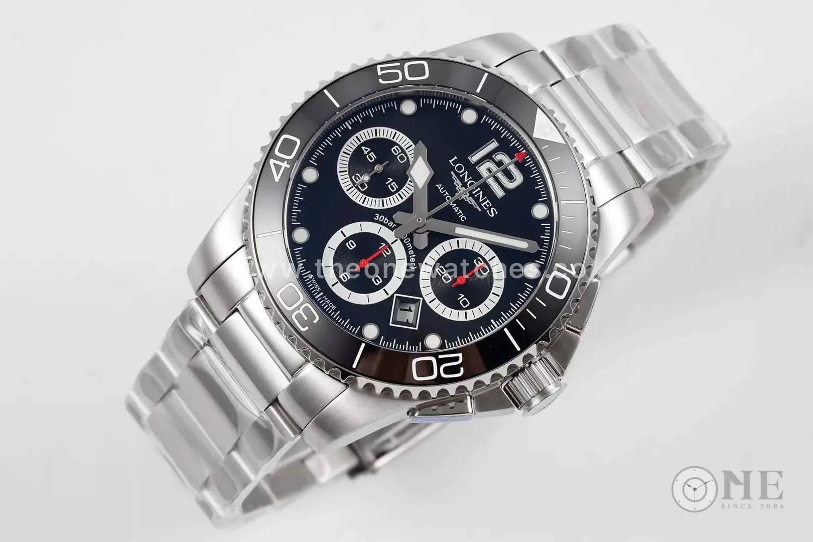 Hydroconquest schwarzes Zifferblatt am Armband – Bild 2