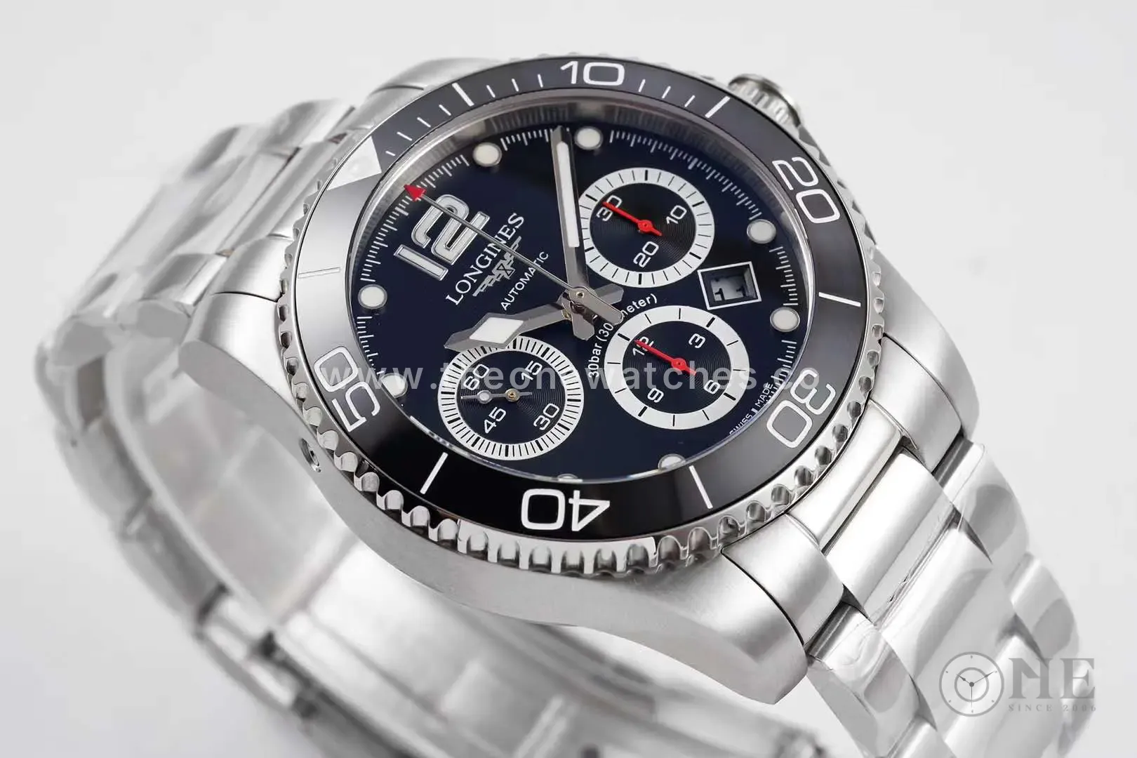 Hydroconquest schwarzes Zifferblatt am Armband – Bild 4