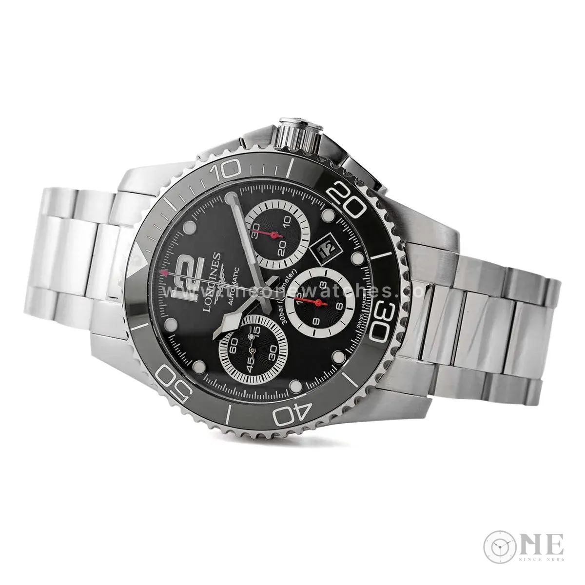 Hydroconquest schwarzes Zifferblatt am Armband – Bild 5