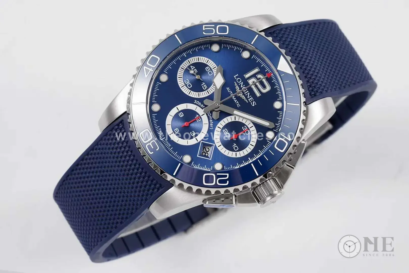 Hydroconquest cadran bleu sur bracelet en caoutchouc – Image 3