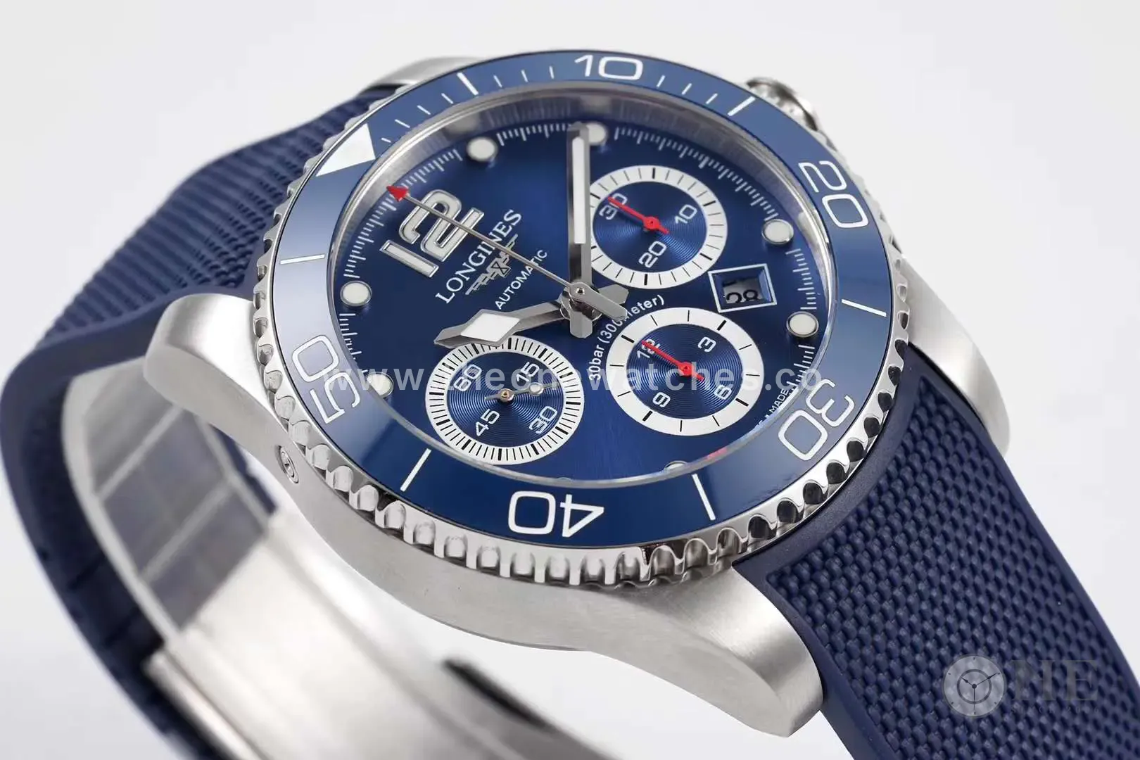 Hydroconquest cadran bleu sur bracelet en caoutchouc – Image 4