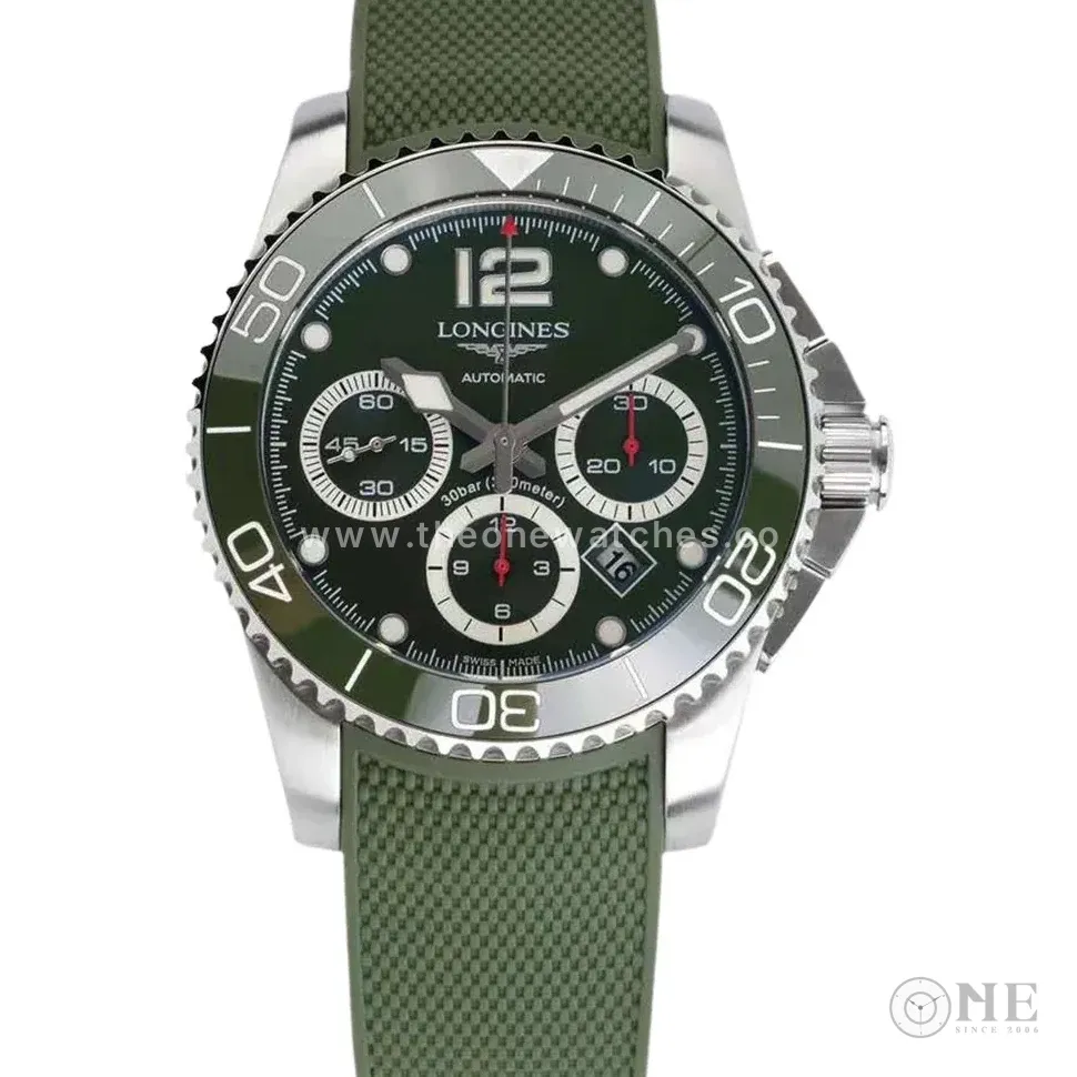 Hydroconquest Green Dial on Rubber Strap