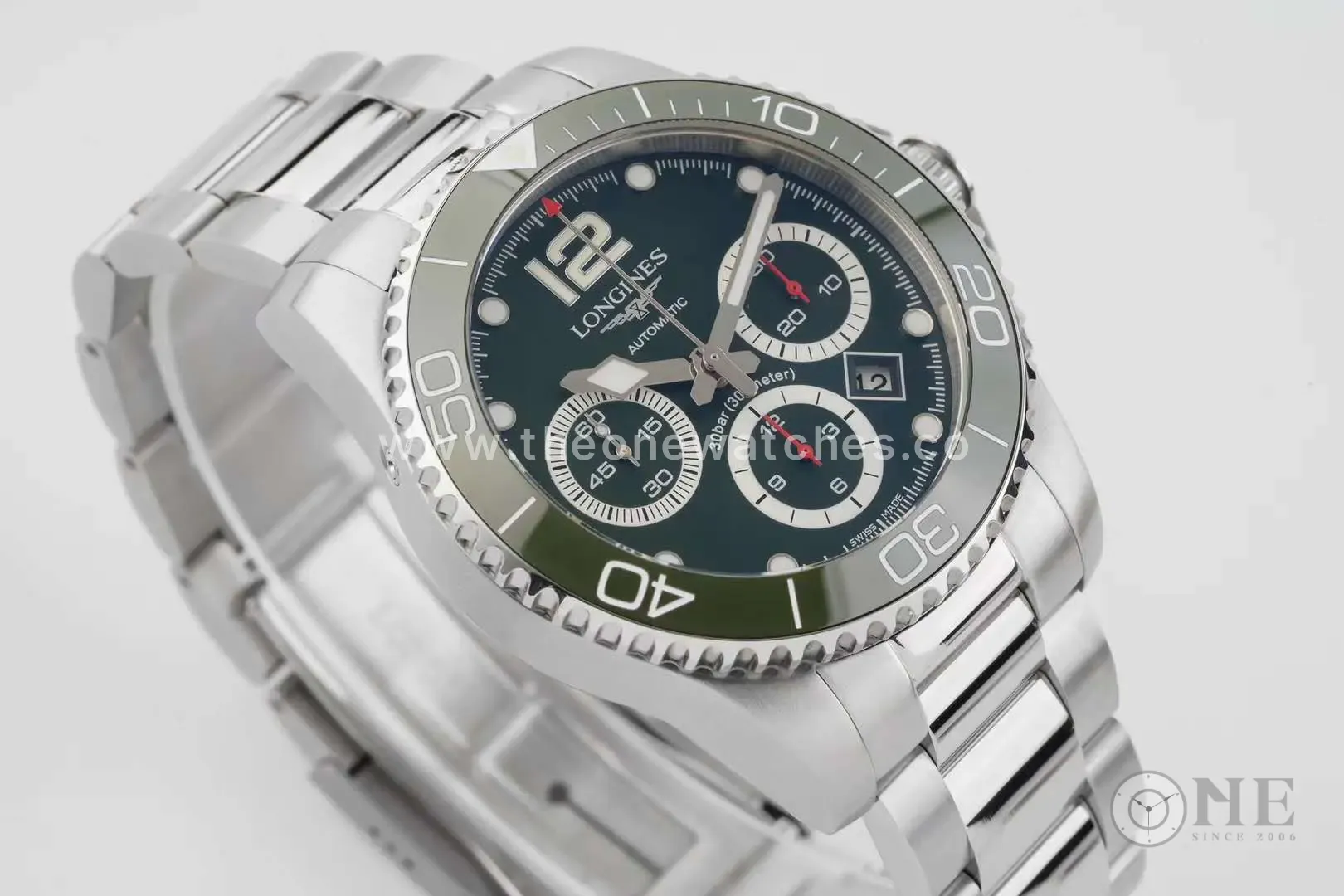 Hydroconquest quadrante verde su bracciale - immagine 4