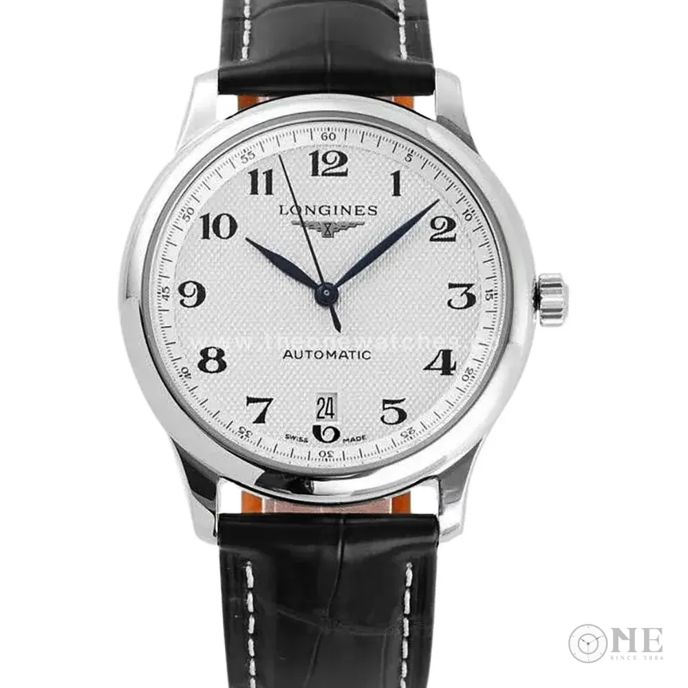 Master Collection White Dial on Black Leather Strap