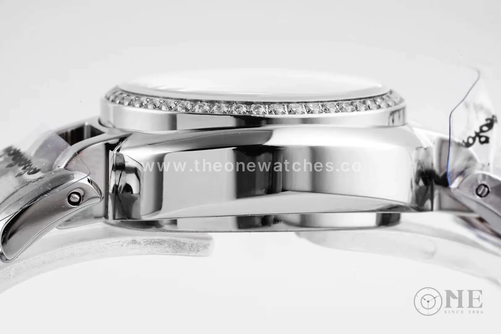Primaluna cadran MOP blanc index diamants lunette diamants – Image 8