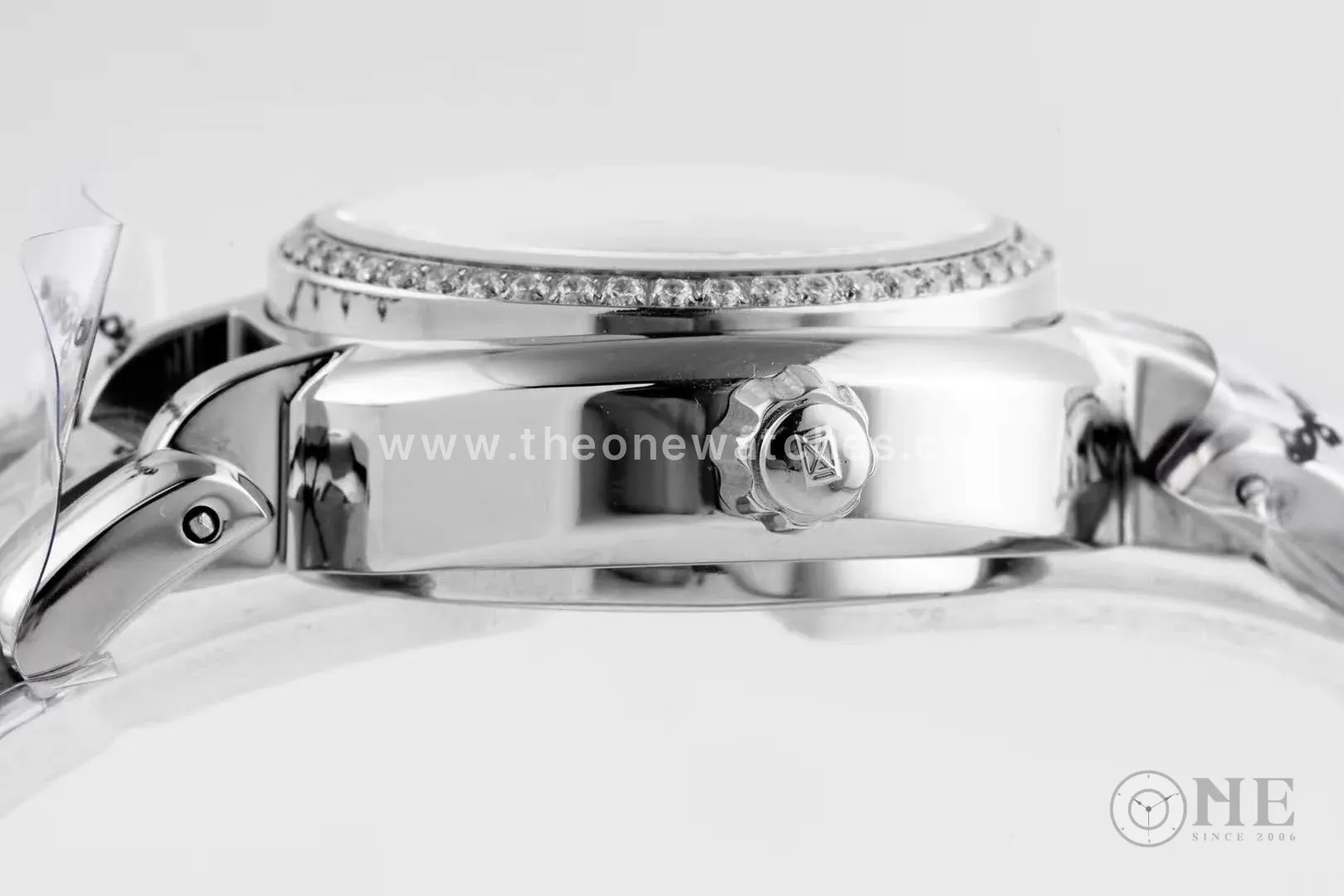Primaluna cadran MOP blanc index diamants lunette diamants – Image 9