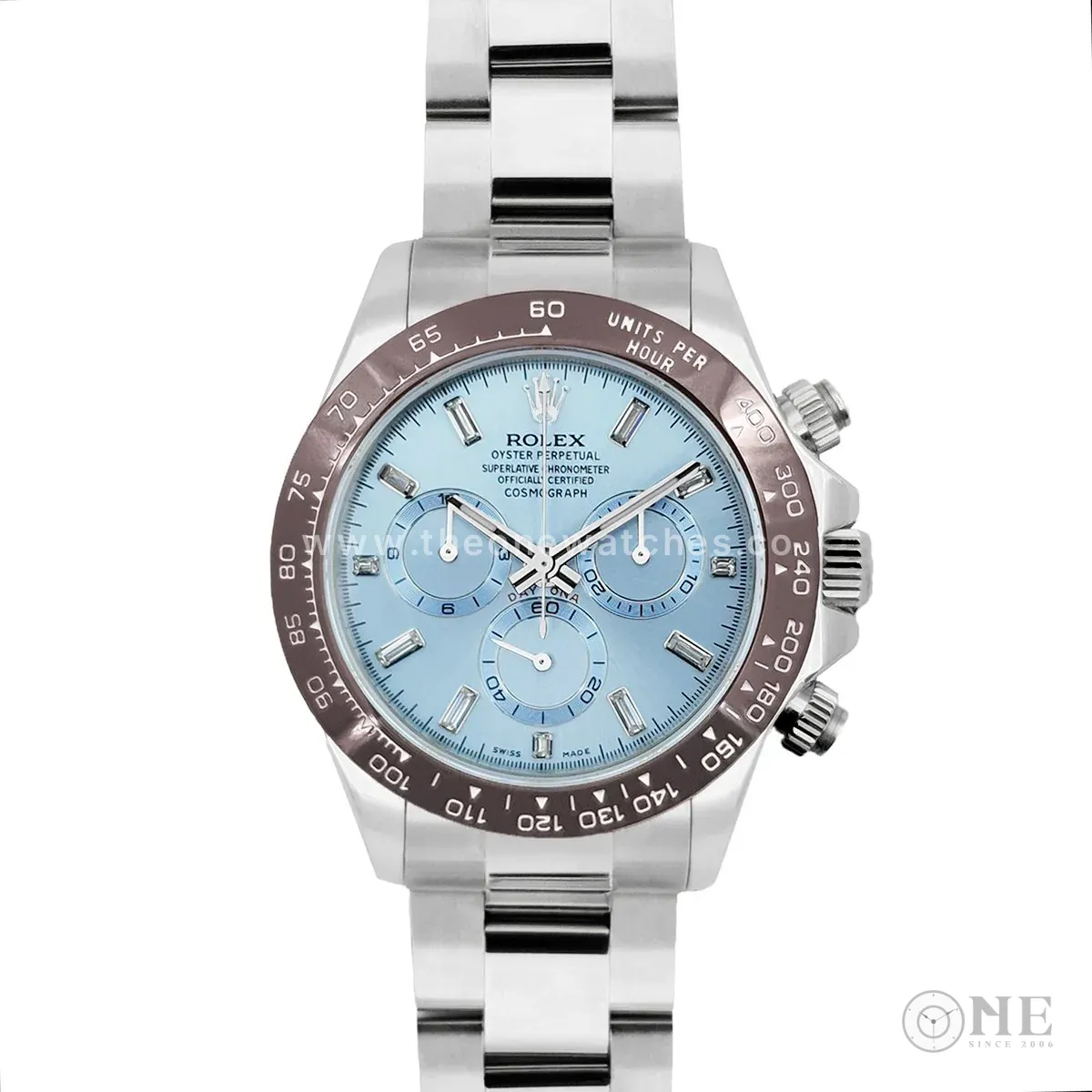 Daytona 116506 Platin eisblaues Zifferblatt mit Diamantindizes