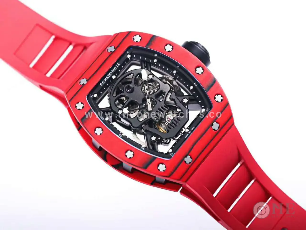 RM 052-01 Tourbillon Black Skull en carbone NTPT rouge – Image 4