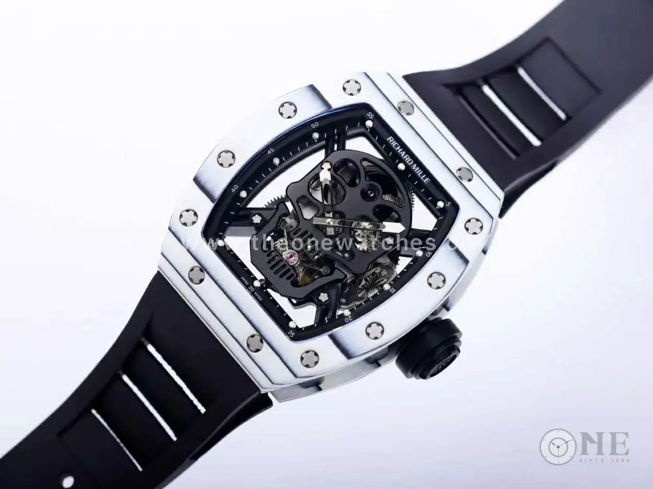 RM 052-01 Tourbillon Black Skull in carbonio NTPT bianco - immagine 3
