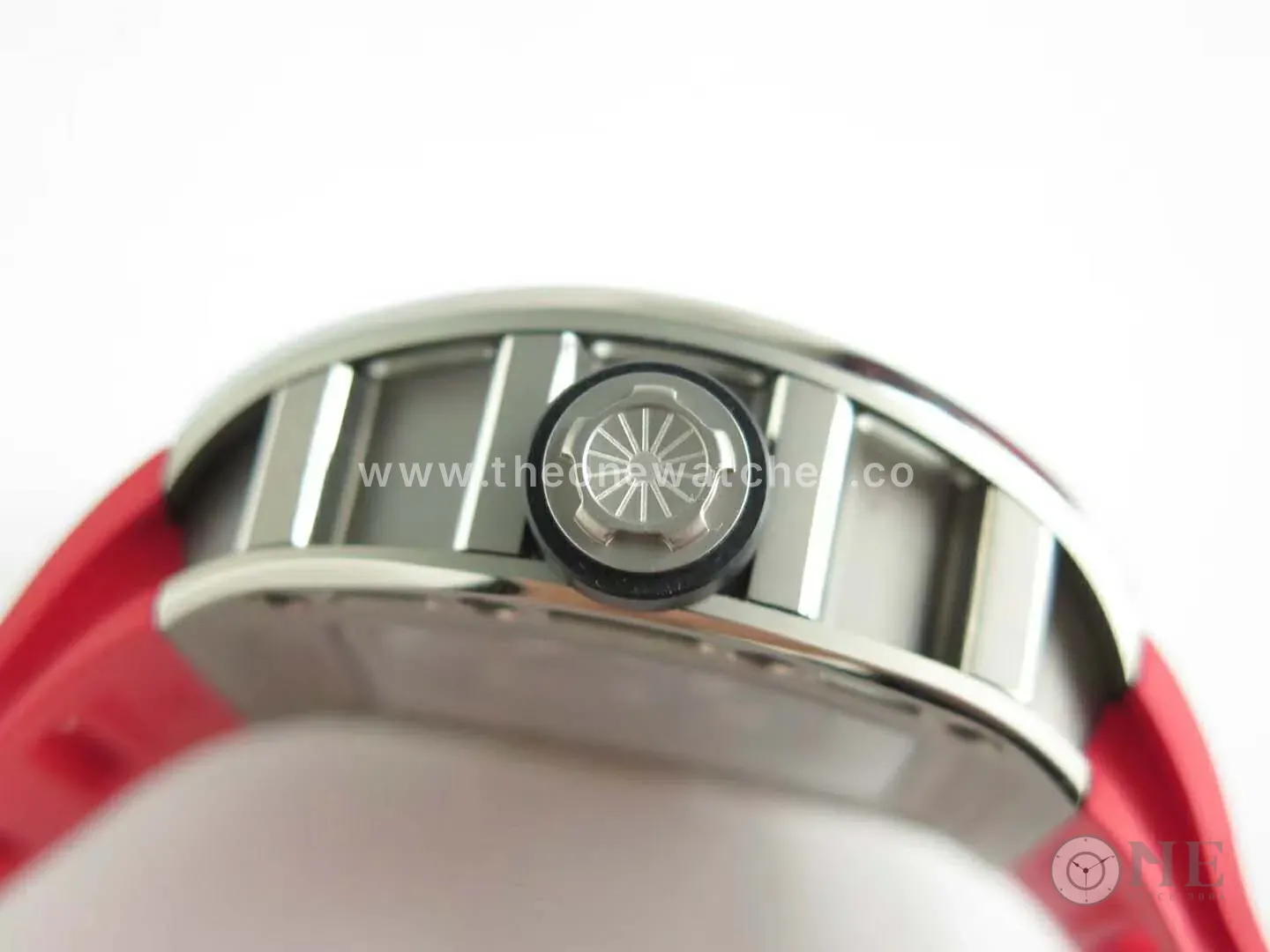 RM 052-01 Tourbillon Skull in Titanium on Red Rubber Strap - Image 6