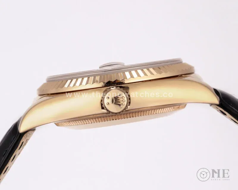 Day-Date 40 Silver Dial in Rose Gold on Leather Strap - Image 5