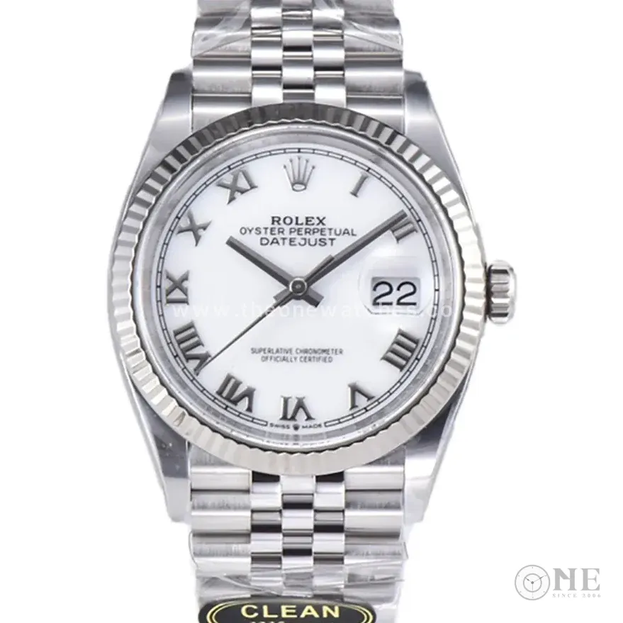 Datejust 36 126234 White Dial with Roman Marker in Steel in Jubilee Bracelet