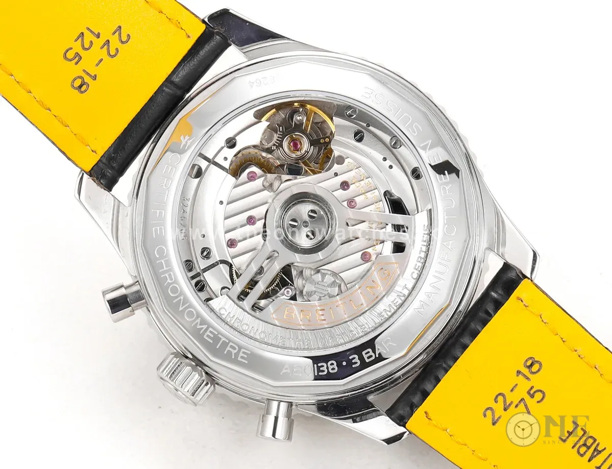 Navitimer B01 Chronograph 43 dunkelgrünes Zifferblatt in Stahl am Lederarmband – Bild 9