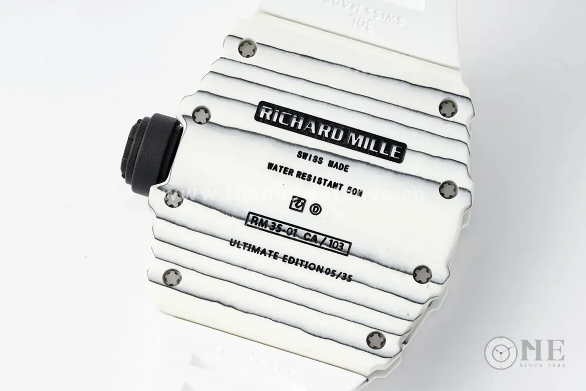 RM 035-01 Rafael Nadal White NTPT on White Rubber Strap (Sonic) - Image 8