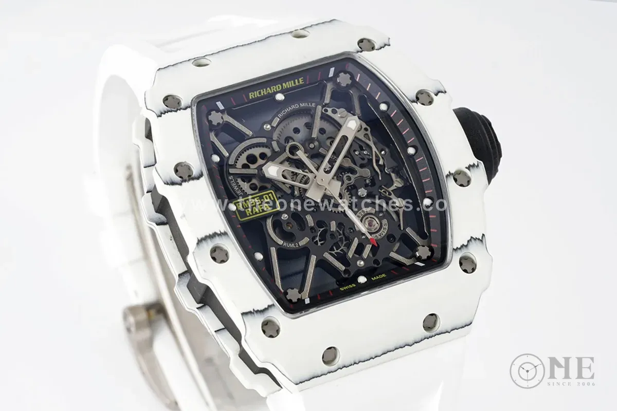 RM 035-01 Rafael Nadal White NTPT on White Rubber Strap (Sonic) - Image 2