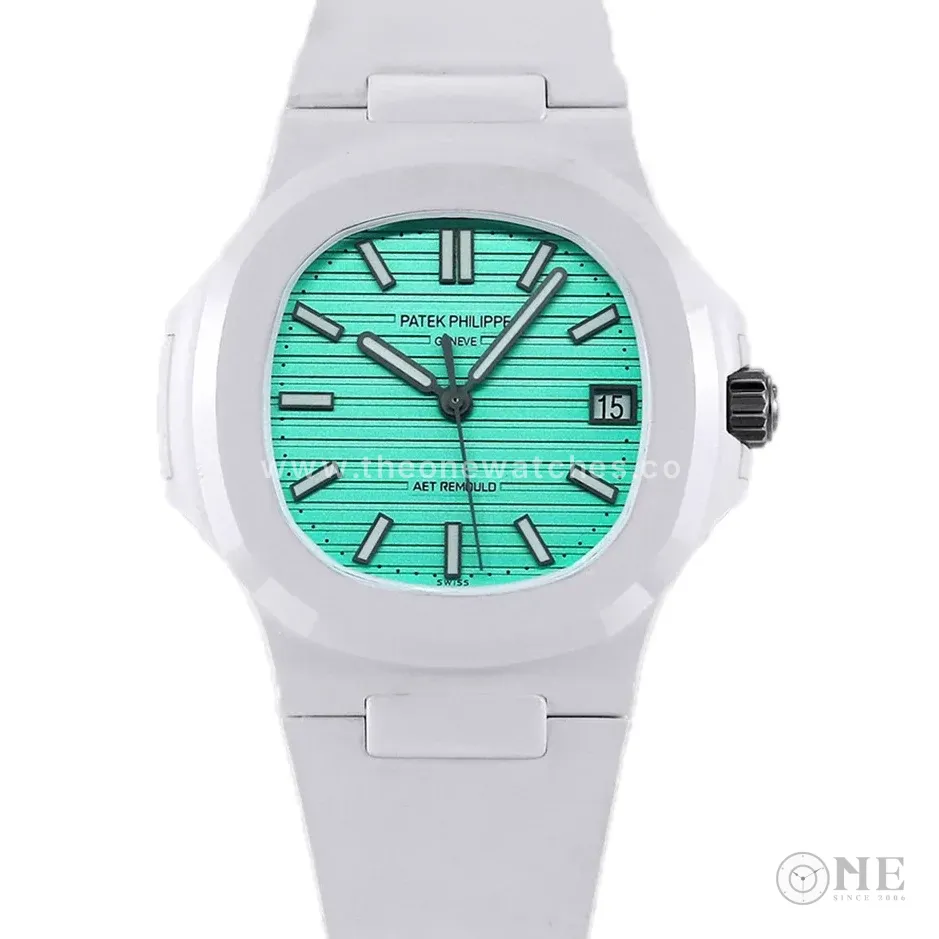 AET Nautilus 5711 Biscay Green Dial White Ceramic