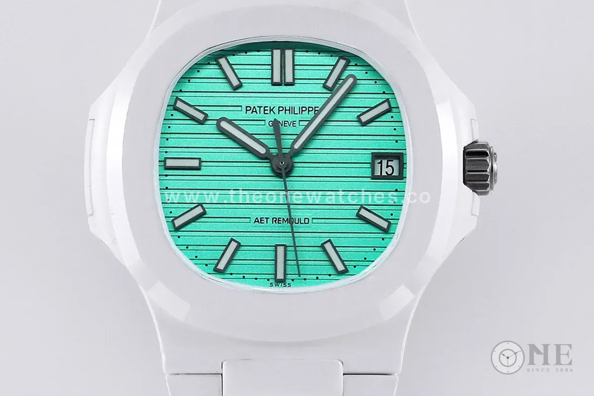 AET Nautilus 5711 Biscay Green Dial White Ceramic