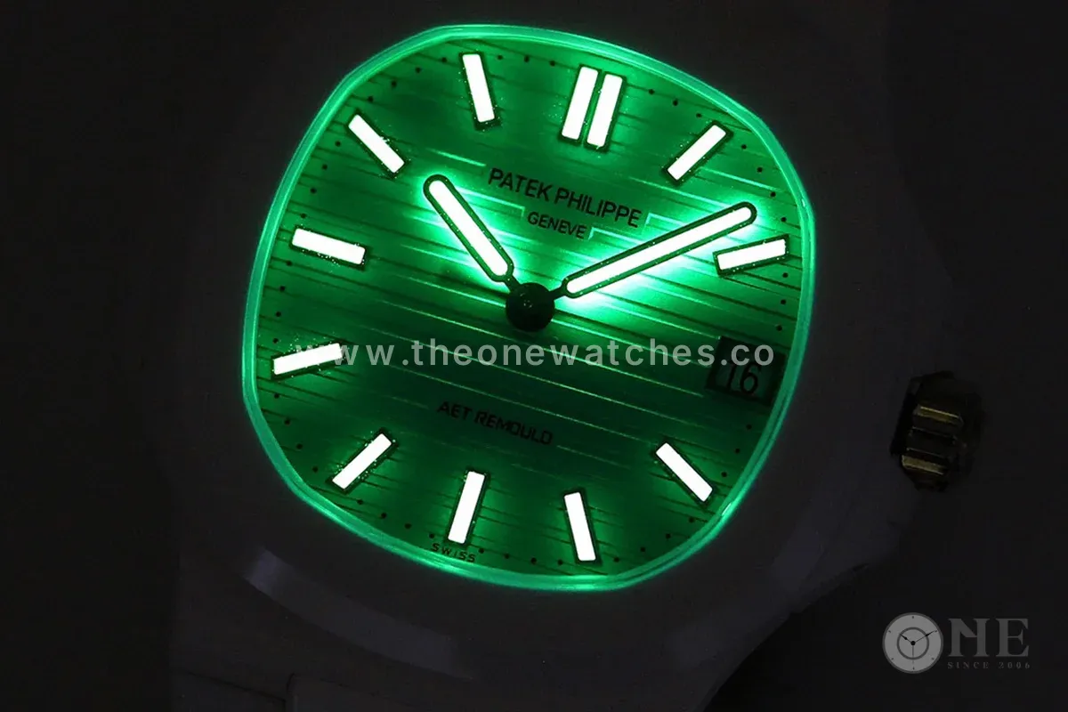 AET Nautilus 5711 Biscay Green Dial White Ceramic