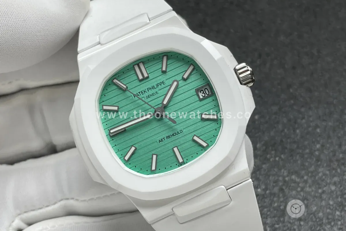 AET Nautilus 5711 Biscay Green Dial White Ceramic