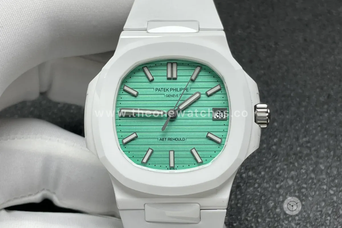 AET Nautilus 5711 Biscay Green Dial White Ceramic
