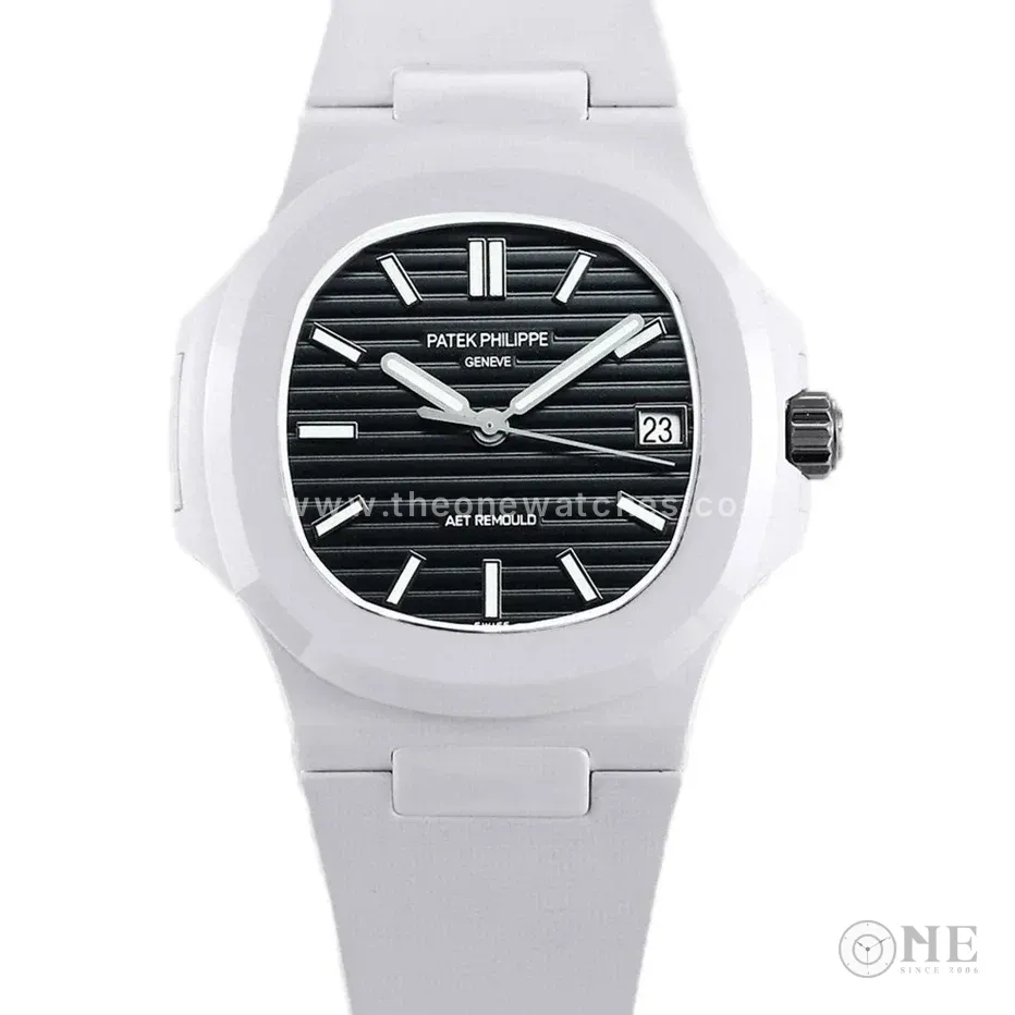 AET Nautilus 5711 Black Dial White Ceramic