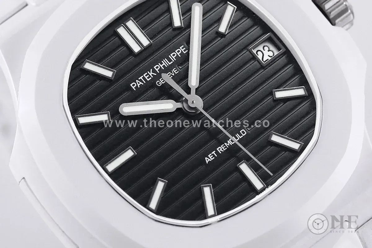 AET Nautilus 5711 Black Dial White Ceramic