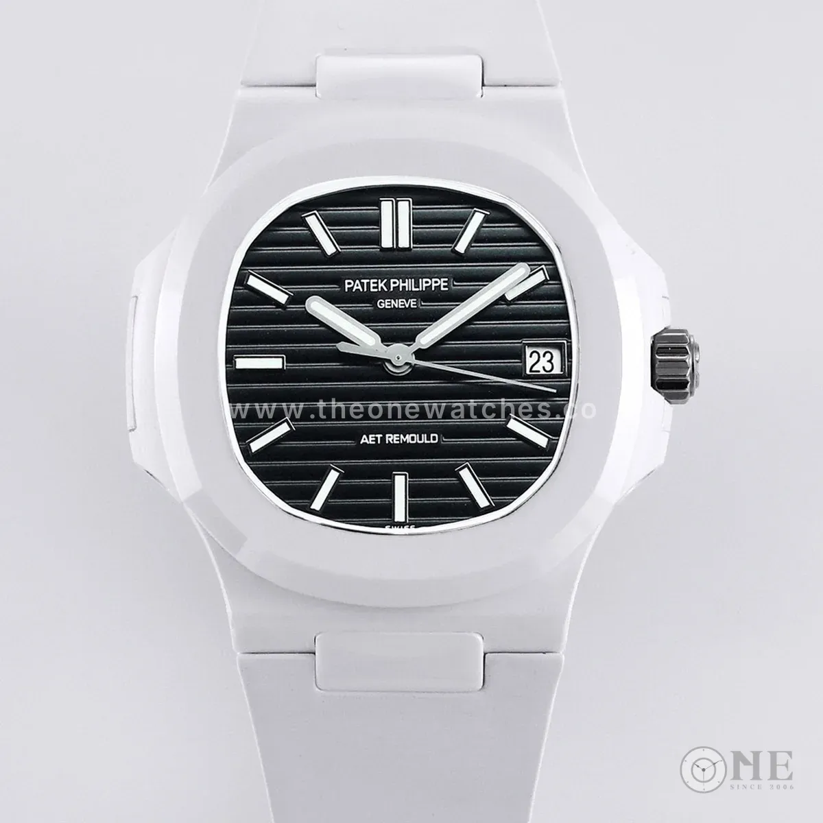 AET Nautilus 5711 Black Dial White Ceramic