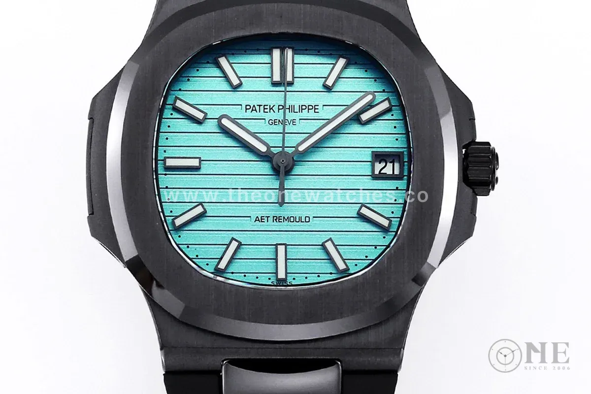 AET Nautilus 5711 Roselend Blue Dial Black Ceramic