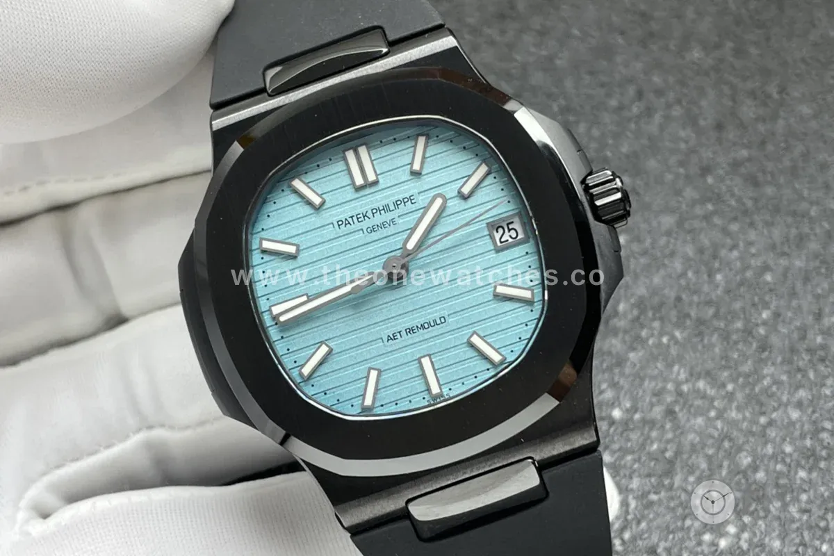 AET Nautilus 5711 Roselend Blue Dial Black Ceramic