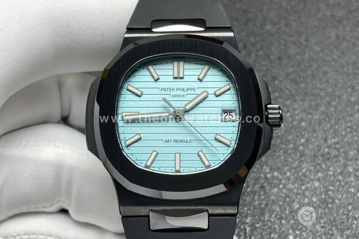 AET Nautilus 5711 Roselend Blue Dial Black Ceramic