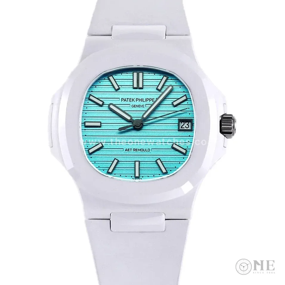 AET Nautilus 5711 Roselend Blue Dial White Ceramic