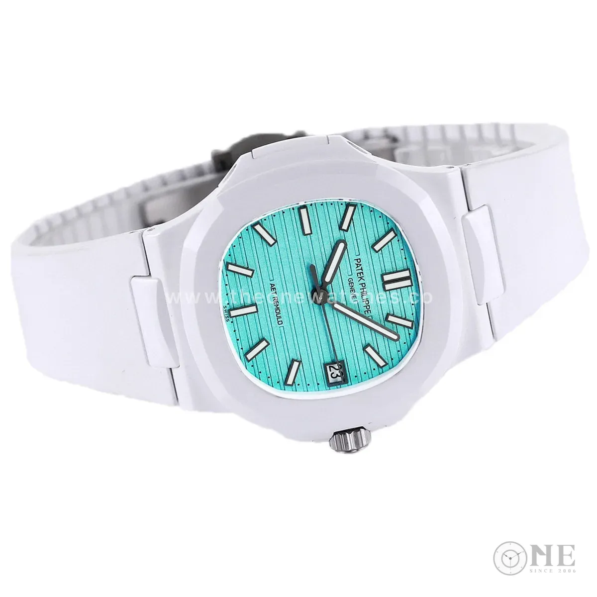 AET Nautilus 5711 Roselend Blue Dial White Ceramic