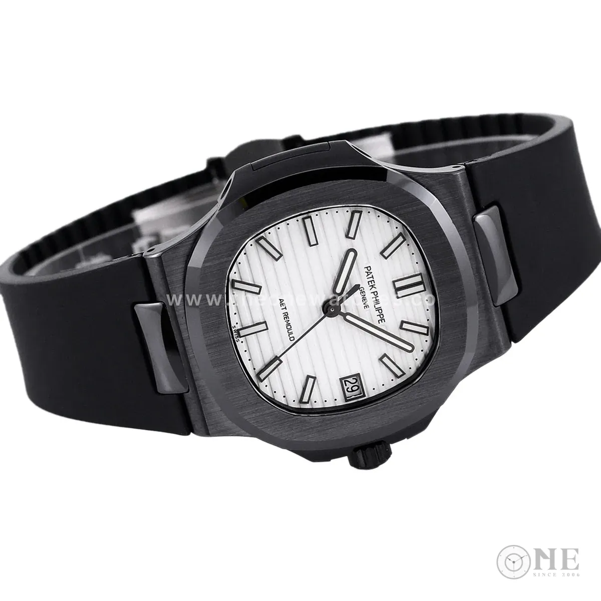 AET Nautilus 5711 White Dial Black Ceramic