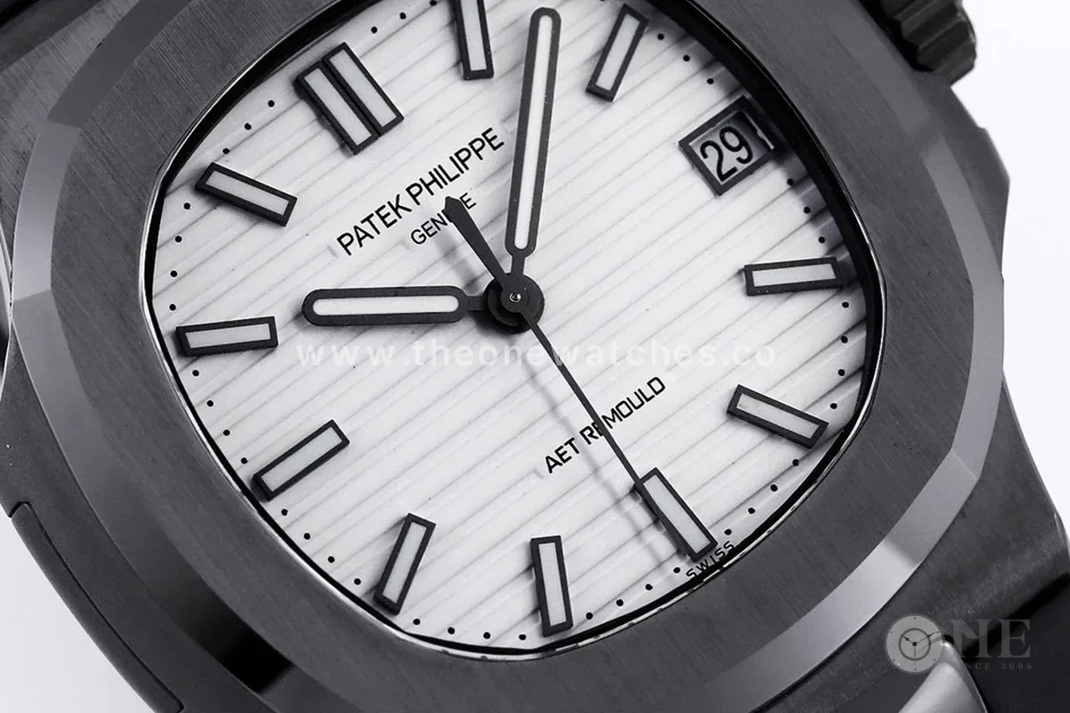 AET Nautilus 5711 White Dial Black Ceramic